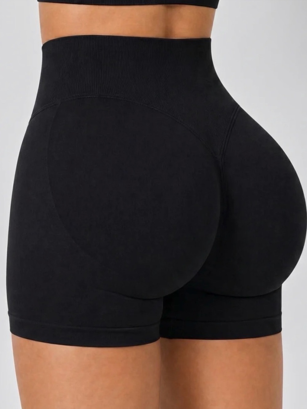 High-Waist Black Sculpting Women’s Shorts